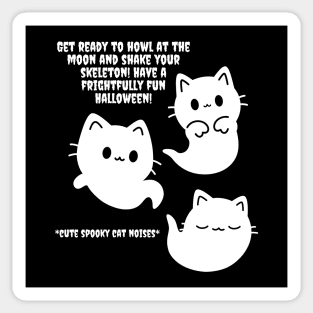 Very Cute Cat Ghost Halloween Gift Sticker